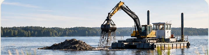Ponttoonilta tehtävä vaativa ruoppaus